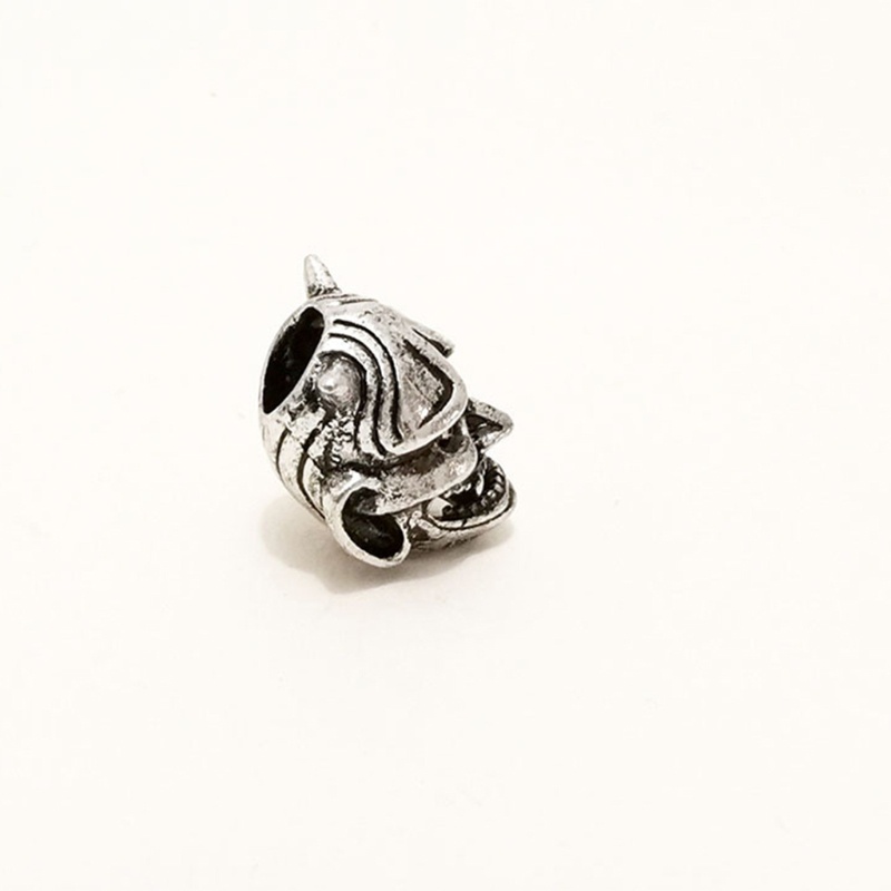 Ppy Retro Vintage Tóc Bím Râu Dreadlock Hạt Nhẫn Ống Viking Rune Charm Mặt Dây Chuyền Cho DIY Vòng Cổ Trang Sức Làm