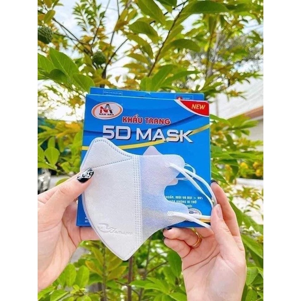 [Mã COSDAY59 -10% đơn 150K] Khẩu trang 5D Màu Trắng Famapro thuộc công ty Nam Anh hộp 10 chiếc dày 3 lớp vải không dệt