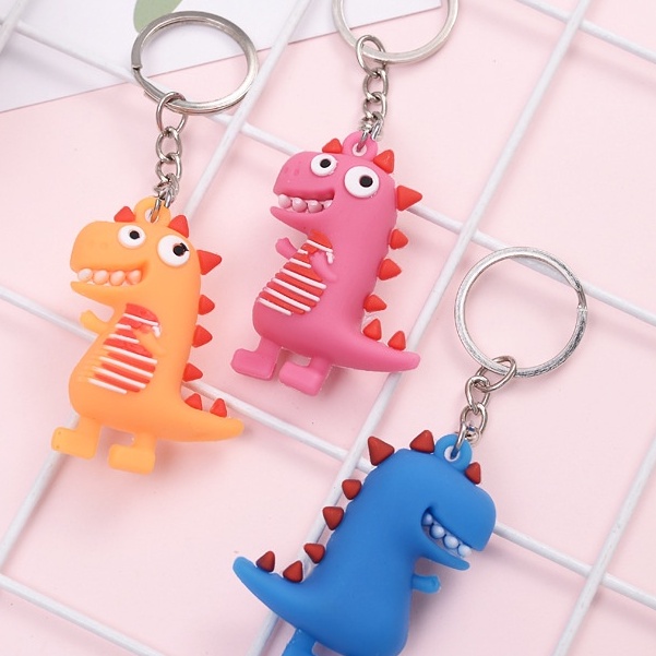3 Móc Khóa Khủng Long Hạnh Phúc 3.8*5Cm