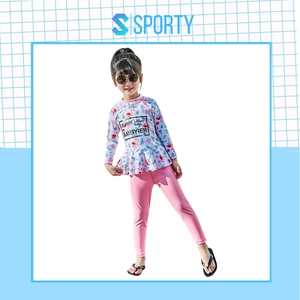 Đồ bơi trẻ em - áo bơi dài tay kèm quần dài hồng SPORTY SW1967