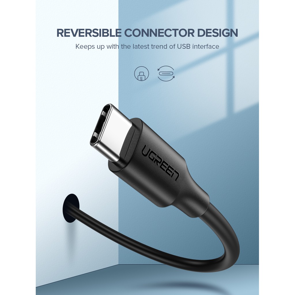Dây cáp sạc nhanh/ truyền dữ liệu UGREEN 3A đầu cắm TypeC USB sang Type C | BigBuy360 - bigbuy360.vn
