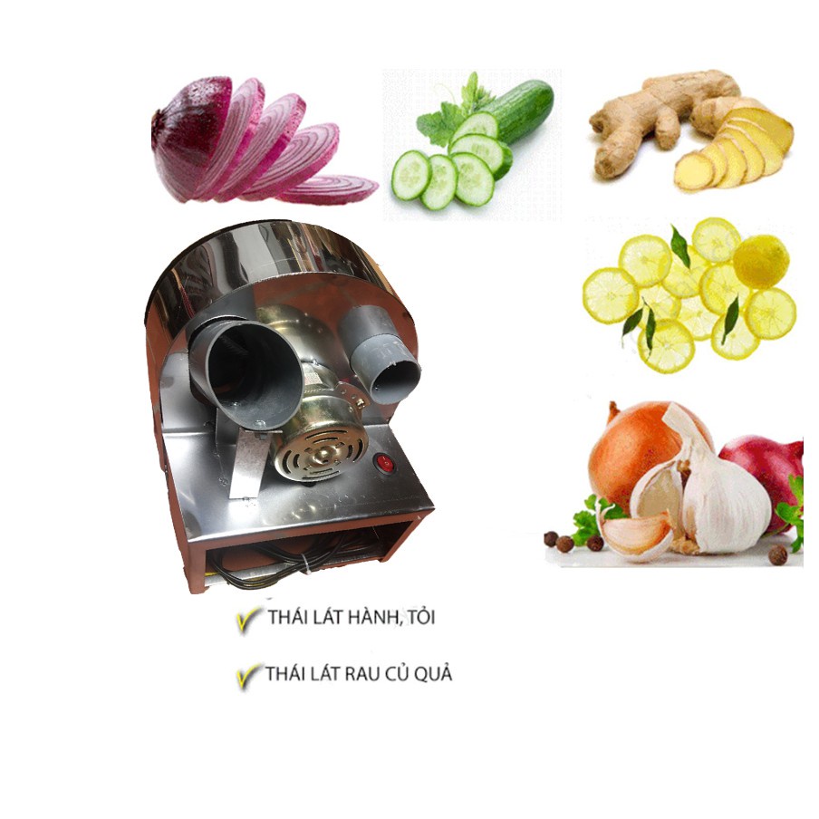 Máy thái hành phi moter inox tặng kèm 3 lưỡi dao dự phòng