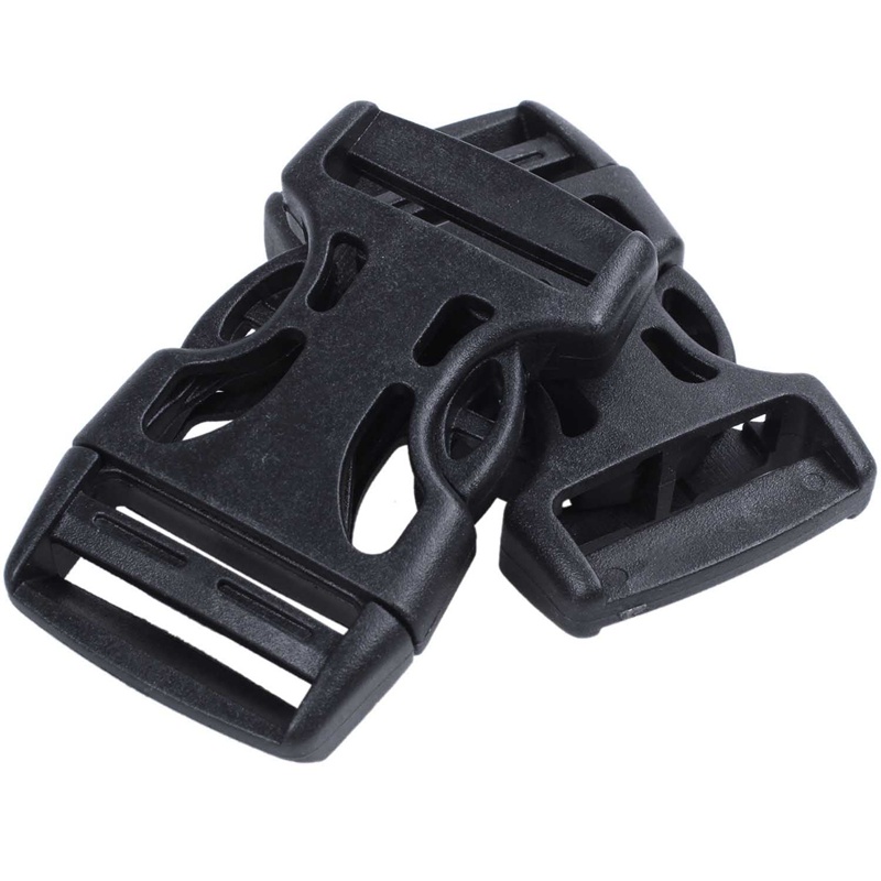 4 Kẹp khóa tháo nhanh mặt nhựa cho dây đeo vải 25mm màu đen