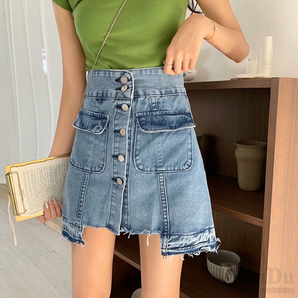 Ảnh Chân váy jean Chữ A Mini Dáng Ôm Thời Trang Mùa Hè Cho Nữ 4