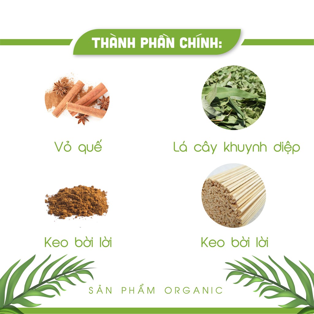 Ảnh Nhang Sạch An An hương Quế, Khuynh Diệp Hộp 180 - 200 Nén, Dài 29cm Và 38 Cm. 3