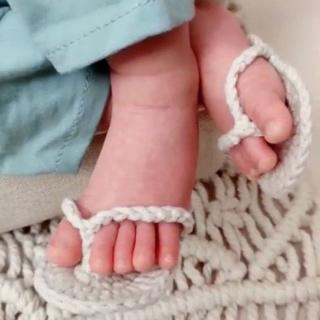 Dép len đan kẹp ngón phụ kiện chụp ảnh cho em bé độc đáo