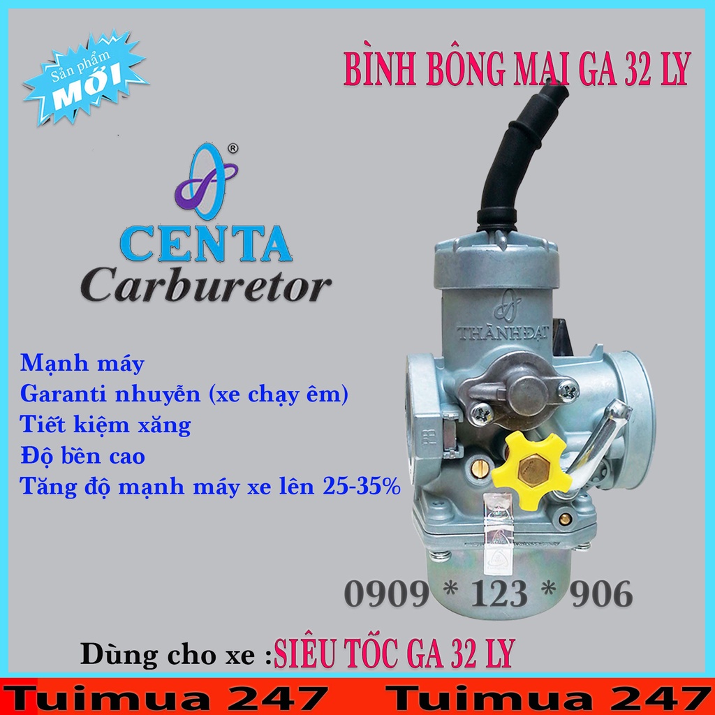Bình Xăng Con ( Bộ Chế Hòa Khí ) Centa 125 Ga 20 ly, Centa 150 Ga 24 ly ...