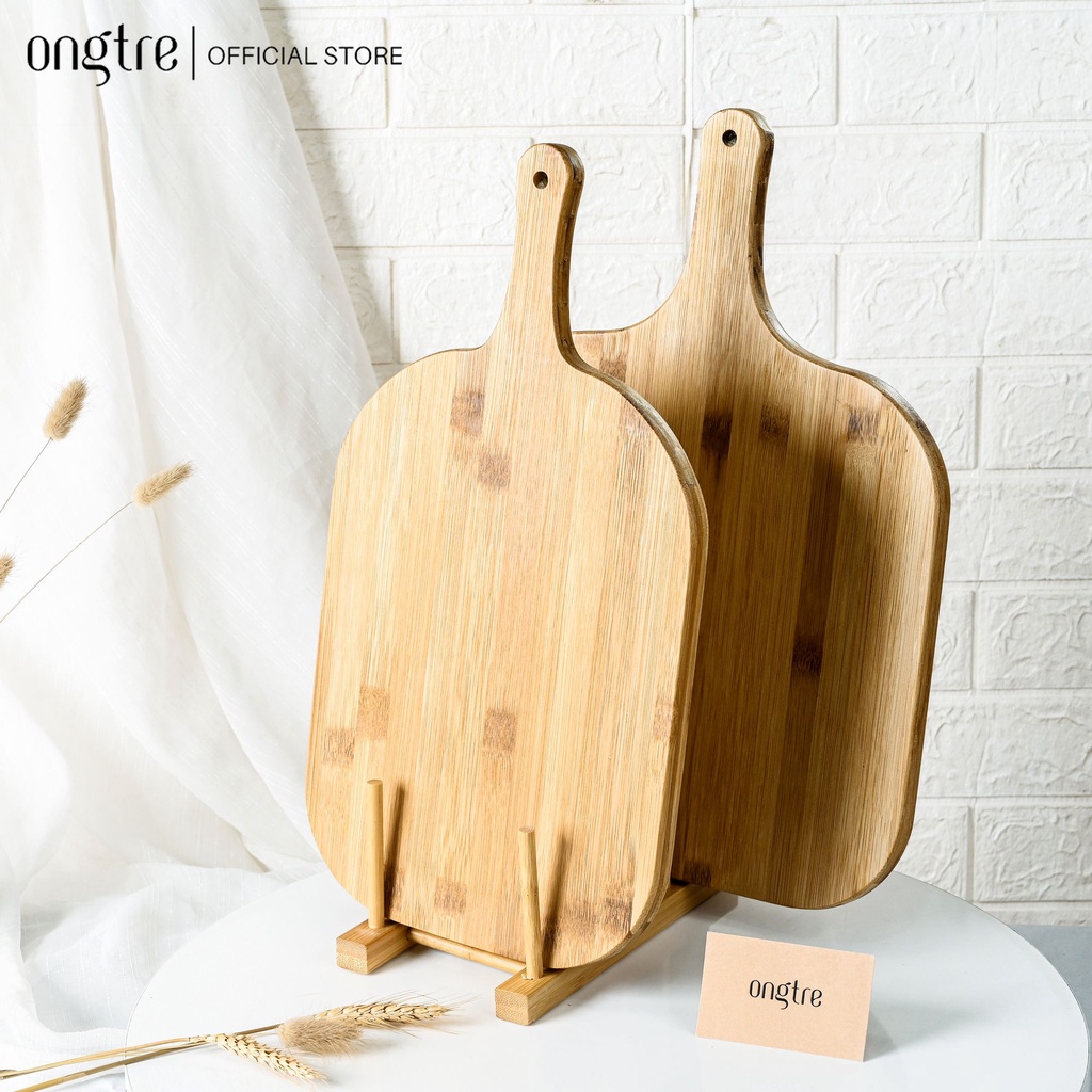 Ảnh Thớt tre chữ nhật tròn cao cấp ONGTRE không mùn, siêu nhẹ, kháng khuẩn, dày 3 lớp 3