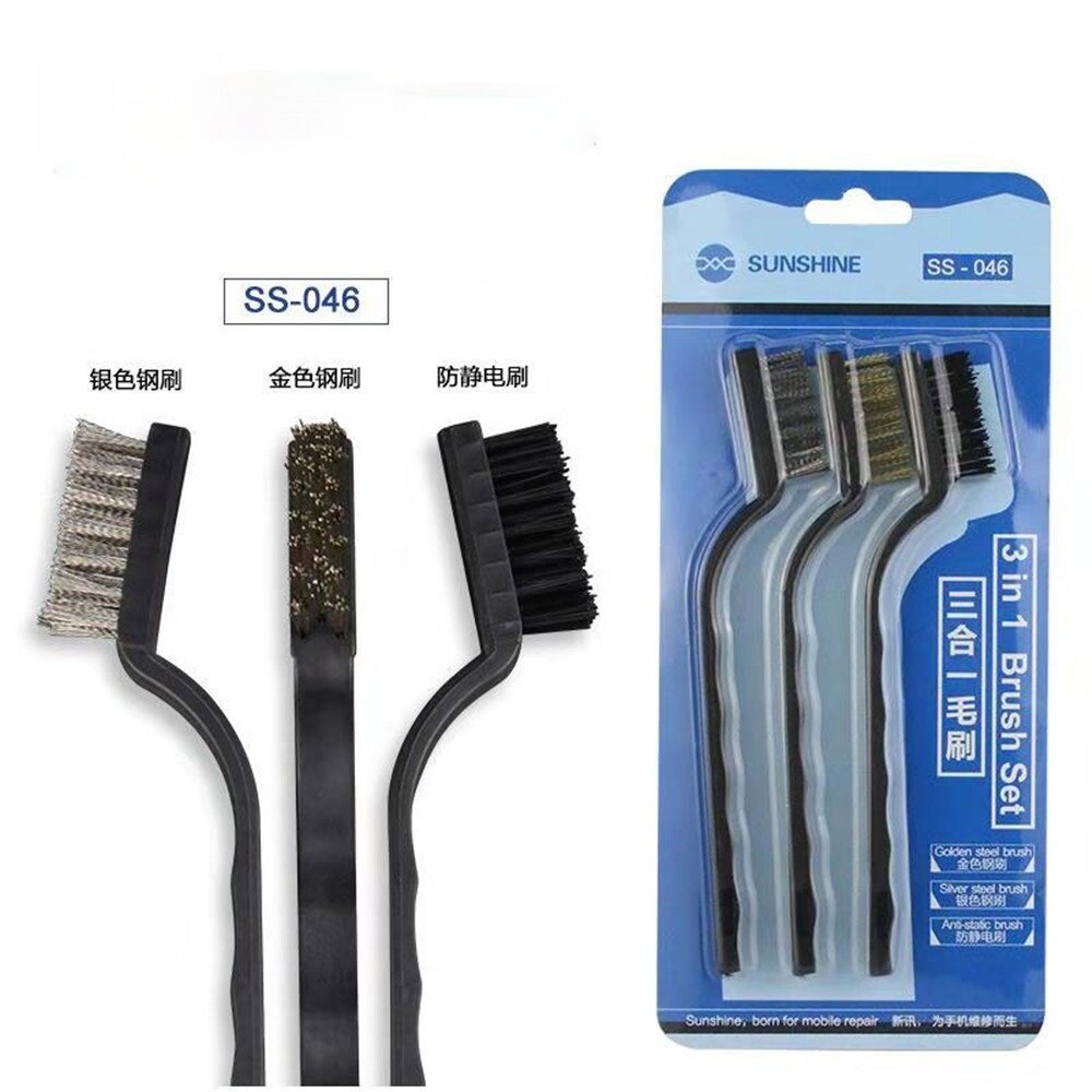 SUNSHINE SS-046 Bàn chải thép Bảo trì điện thoại di động Bo mạch chủ Bàn chải chống tĩnh điện Bàn chải làm sạch mịn Phục vụ Bàn chải mềm