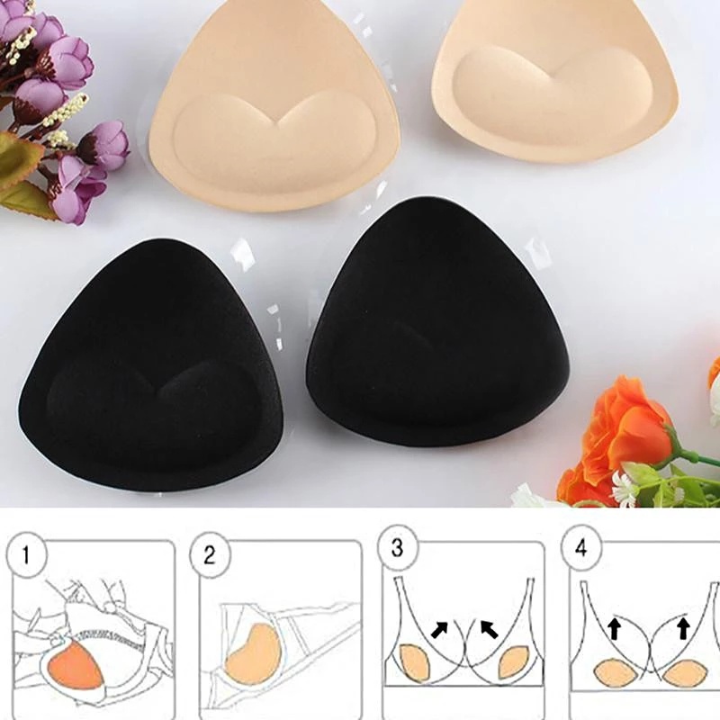 [1 Cặp Miếng đệm ngực hình tam giác bằng bọt xốp silicon thoải mái] [Miếng đệm ngực nâng ngực có thể tháo rời dành cho nữ Bikini, Áo, Áo ngực thể thao, Đồ bơi] [Áo ngực đệm ngực nâng ngực]