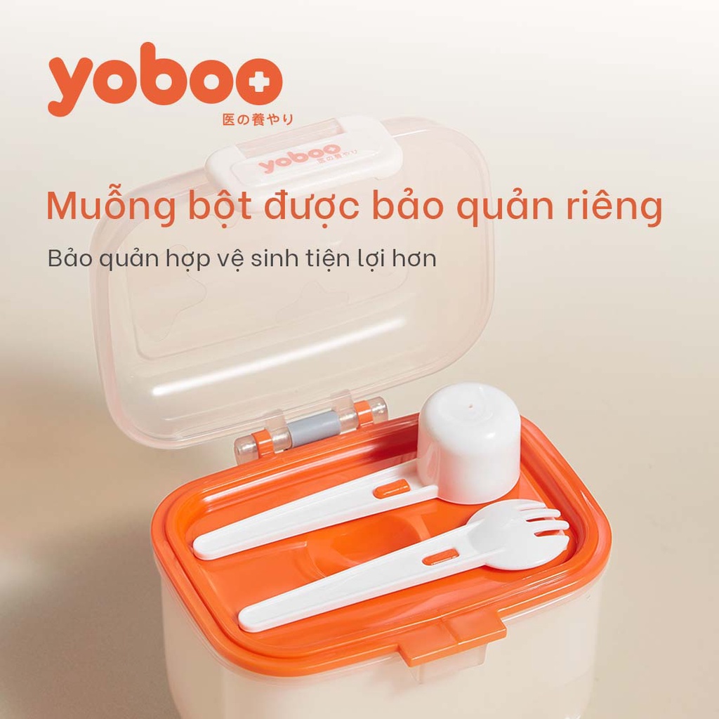 Ảnh Hộp đựng sữa bột chống ẩm đa năng cho bé Yoboo YB-0032 có ngăn đựng muỗng 2 lớp nắp đậy 360ml - Hàng chính hãng 1