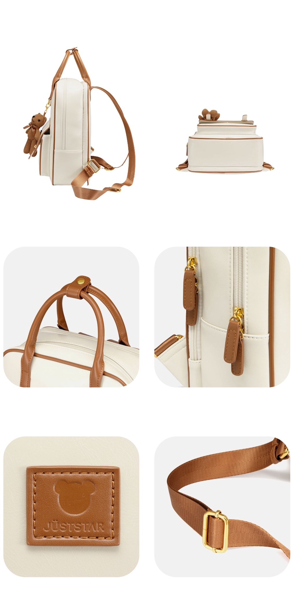 Mô tả Ba lô nữ đẹp Just Star thời trang size to dễ thương charm gấu ViAnh.vn Store 172855 - 6