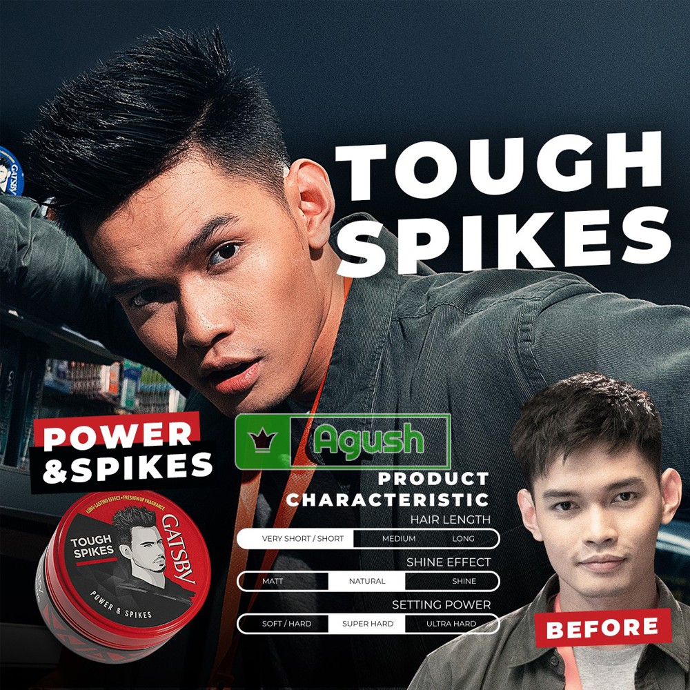 Sáp vuốt tóc nam nữ thơm tạo kiểu cứng giữ nếp lâu chính hãng nhật bản Gatsby Wax Power Spikes lọ 75G mini 25G không bết