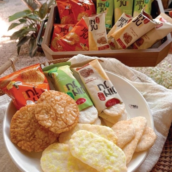 [MUA 3 TẶNG 1] Bánh Gạo JINJU RICHY Vị Bò Nướng Tiêu Gói 134,4g Datet11/2026