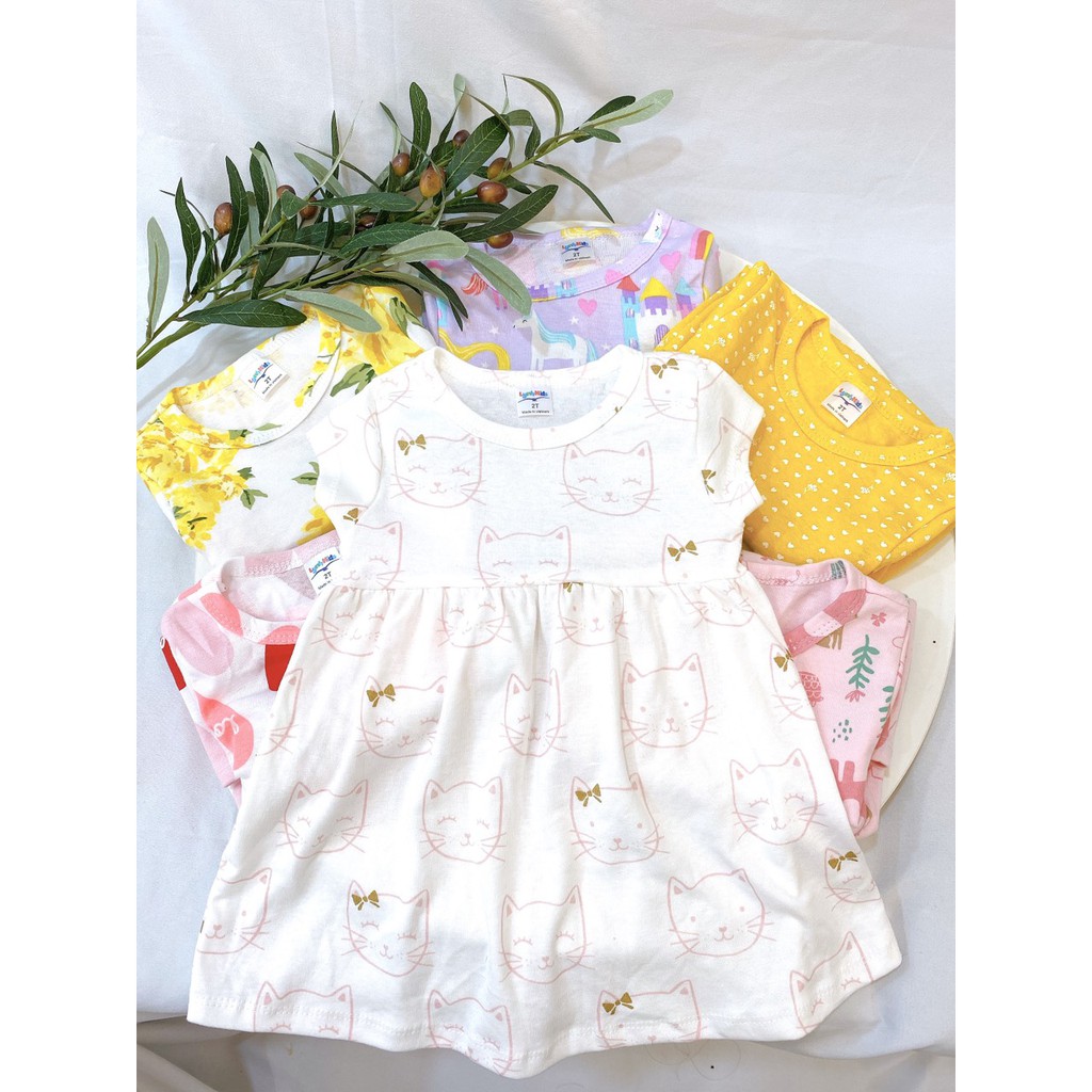 Váy Trẻ Em, Đầm Cotton Siêu Thoáng Mát Thời Trang Cho Bé Gái