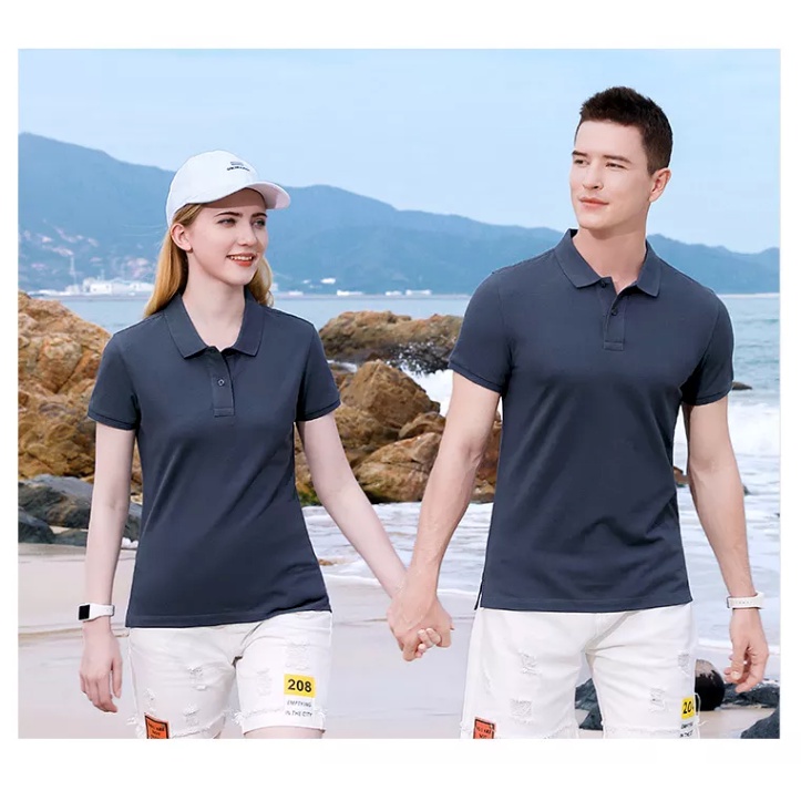 Áo Thun Có Cổ Polo Cá Sấu 4 Chiều Cổ Bẻ Màu Xám Đậm Lông Chuột Phom Xuông  Dùng Cho Nam Và Nữ | Shopee Việt Nam