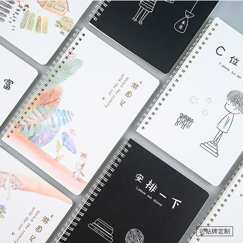 Sổ ghi chép lò xo A5 120 trang dễ thương viết vẽ cá nhân DIY Bullet Journal, Planner