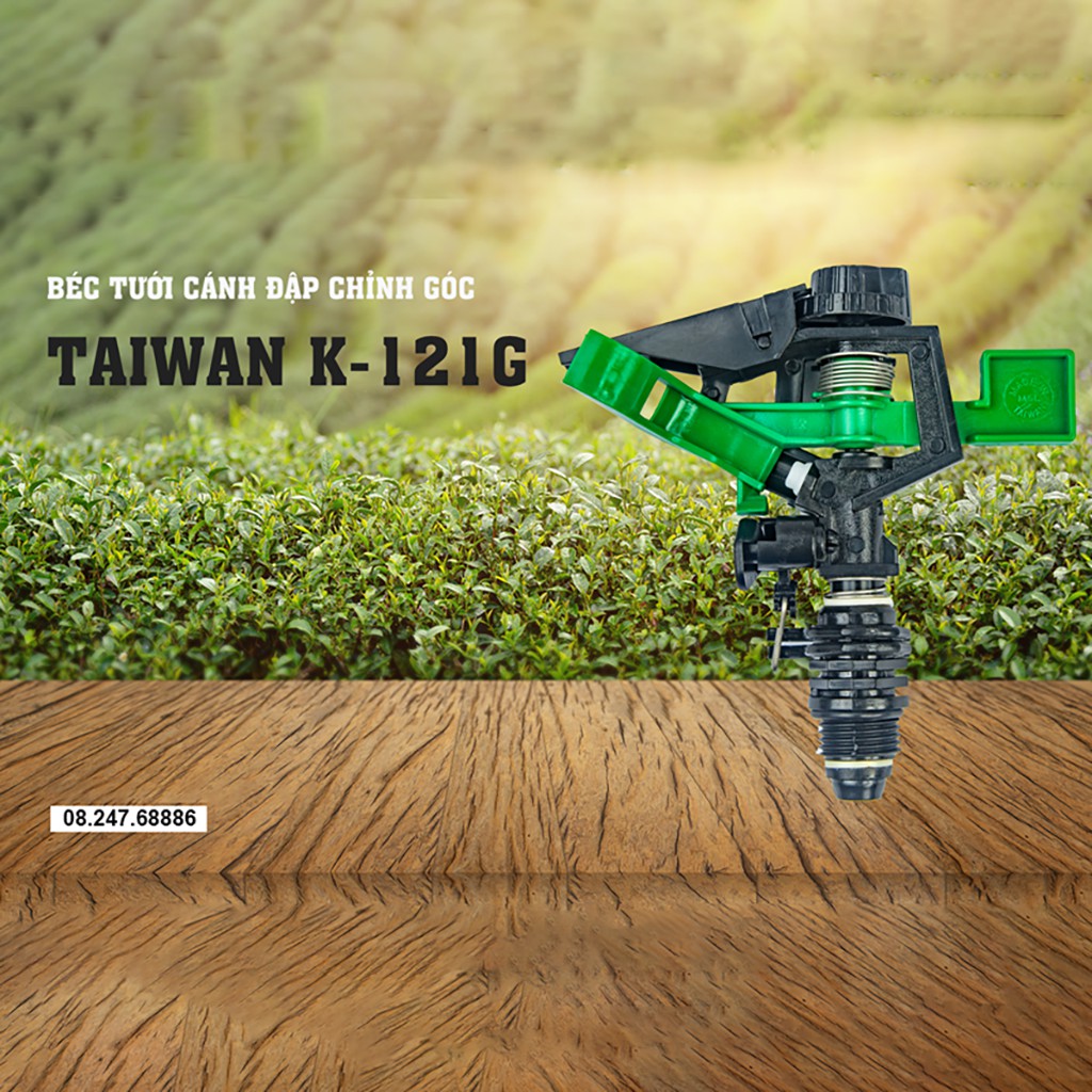 Béc tưới cánh đập chỉnh góc TAIWAN  phi 21, béc tưới cây diện rộng