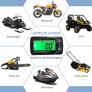 Máy đo kỹ thuật số chống nước Máy đo giờ tốc độ động cơ, Máy đo tốc độ RPM Động cơ Màn hình LCD cho xe máy Thuyền ô tô