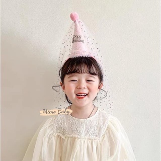 BỜM NÓN CÔNG CHÚA HAPPY BIRTHDAY VẢI VOAN LẤP LÁNH