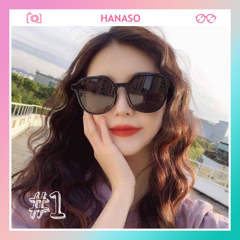 Mắt kính râm mát nữ nam thời trang chống tia UV400 phong cách Ulzzang đi chơi đi biển đẹp giá rẻ HANASO 002