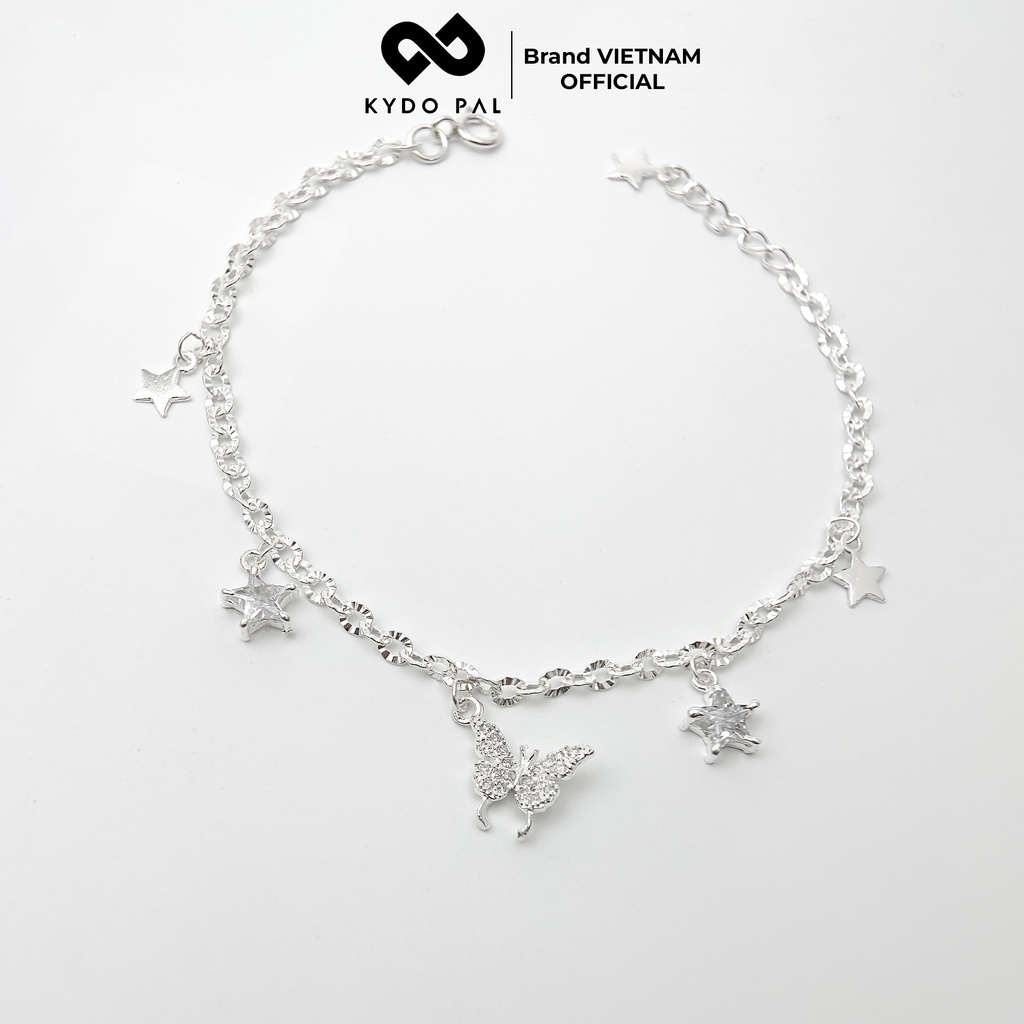 Lắc tay bạc nữ KYDOPAL đính đá cao cấp hình bướm trang sức bạc Ý 925 9L1