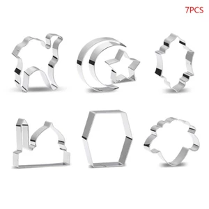 Cc 7 Miếng Thép Không Gỉ 3D Ramadan Series Bánh Kẹo Bánh Quy Cắt Bánh Quy Khuôn DIY Nướng Bánh Ngọt Dụng Cụ