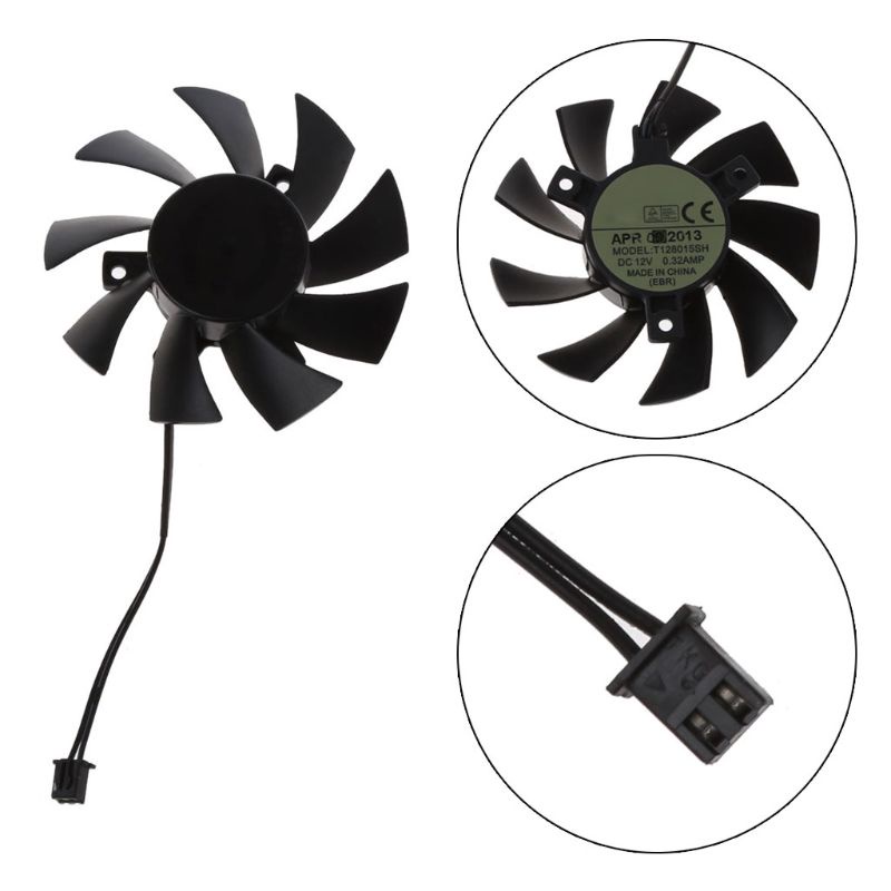 Btsg cho DC 12V T128015Quạt làm mát Card đồ họa SH 75MM Phù hợp cho EVGA GTX 650 650Ti GTS 450 Phụ kiện làm mát máy tính