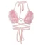 KIN Nữ Dây Buộc Cho Tam Giác Bikini Áo Ngực Cổ Chữ V Sâu Lông Tơ Sang Trọng Crop Vest Backless Cho Dây Đeo chéo Brale