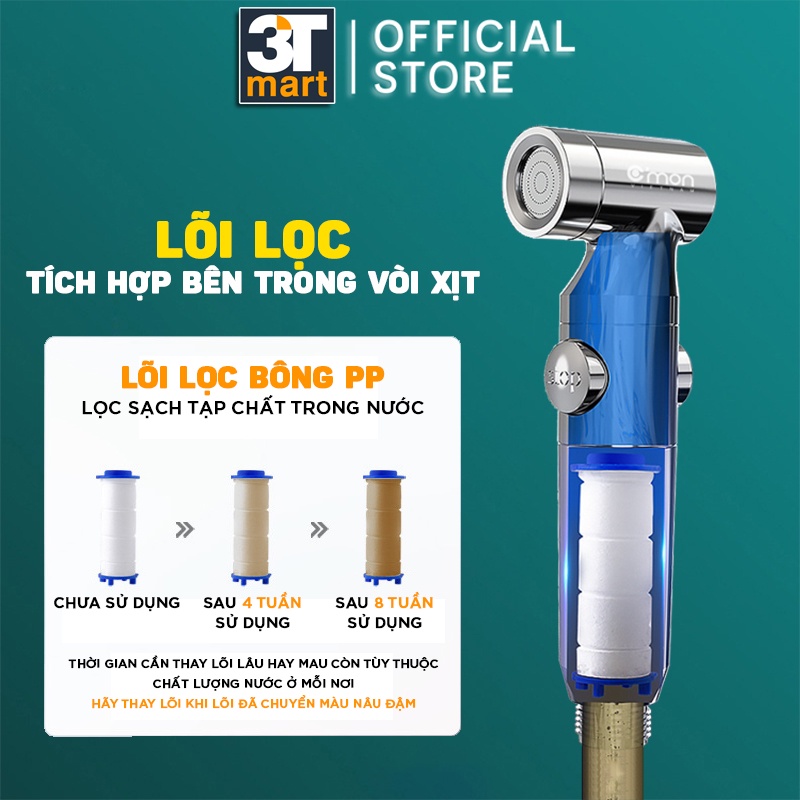 Mô tả Vòi xịt vệ sinh tăng áp LỌC và TÙY CHỈNH ÁP LỰC NƯỚC cao cấp C'MON VX-06 (lọc) - 4
