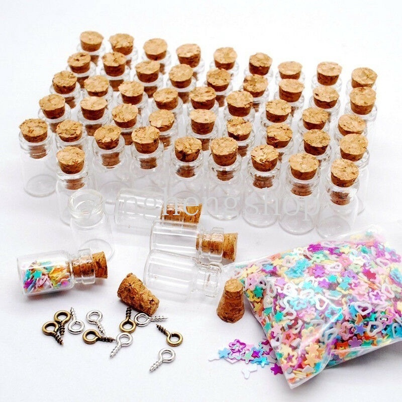 Set 50 Lọ Thủy Tinh Mini 12*16mm Kèm Nút Bần Trong Suốt | Shopee Việt Nam