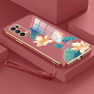 ốp lưng oppo reno 4 reno 5 reno 4 pro reno 5 pro Ốp Điện Thoại TPU Dẻo Mạ Màu Họa Tiết Hoa Sen Sang Trọng