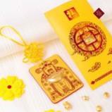 Bao Lì Xì Thần Tài Mạ Vàng Có Dây Treo May Mắn