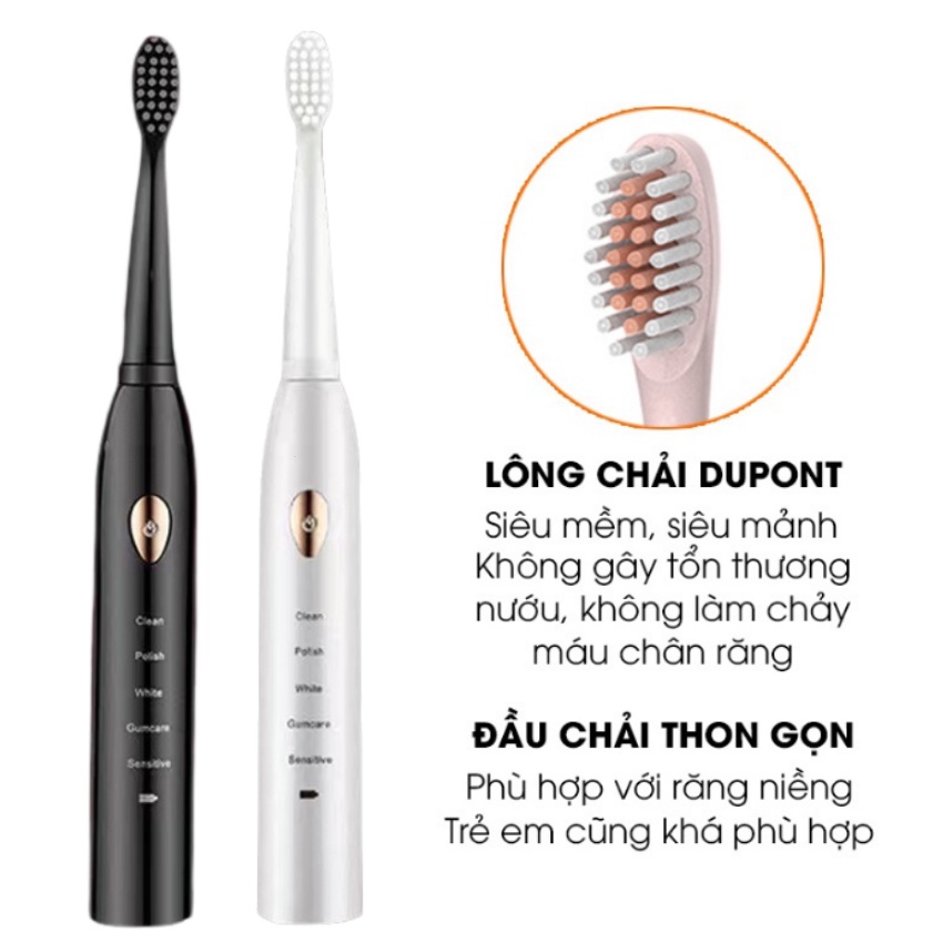 Mô tả Bàn chải điện HOKU X1 Pro, 5 chế độ đánh răng tự động, tặng kèm 4 đầu bàn chải chống nước IP7-BCD04 - 2