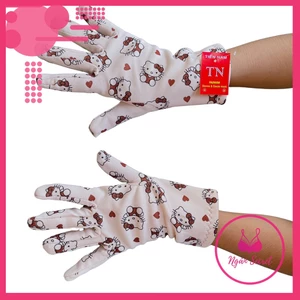 Găng tay nữ chống nắng cotton, họa tiết ngộ nghĩnh