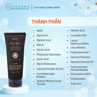 Sữa Rửa Mặt Than Hoạt Tính Deve Sumi Face Wash (170g)