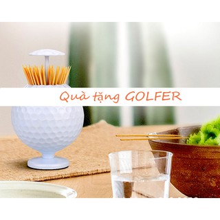 Loại 1 - Quà tặng người chơi Golf - hộp để tăm hình bóng Golf để bàn