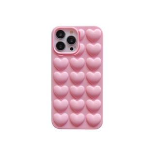Ốp Điện Thoại Phong Cách Tình Yêu 3D Màu Trơn Cho iPhone 12 13 14 Pro Max Ốp Lưng Trong Suốt Chống Sốc Vỏ Bảo Vệ Toàn Diện