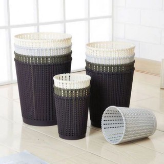 Sọt nhựa đan giả mây tròn Việt Nhật phong cách Hàn Quốc
