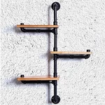 Kệ 3 tầng chất liệu ống sắt kệ để sách treo tường bền đẹp lắp ráp gắn tường trang trí nhà quán cafe đẹp, độc, lạ — ảnh 4