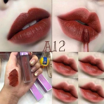 Son Black Rouge A12 Màu Đỏ Nâu Trầm ⚡️𝐌𝐢𝐞̂̃𝐧 𝐏𝐡𝐢́ 𝐒𝐡𝐢𝐩⚡️ Son Kem Lì, Màu Siêu Xinh, Hot Trend 💄