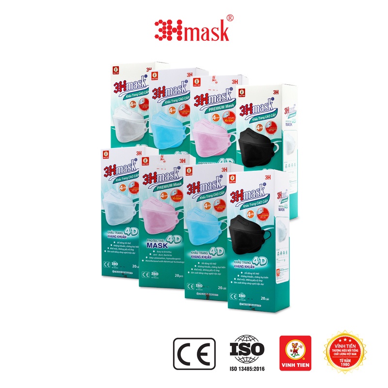 Khẩu Trang 3H mask 4D Vĩnh Tiến Kháng Khuẩn 3Hmask – Không đau tai (20 ...