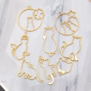 9 Khuôn kim loại làm trang sức từ nhựa resin kiểu dáng mèo con
