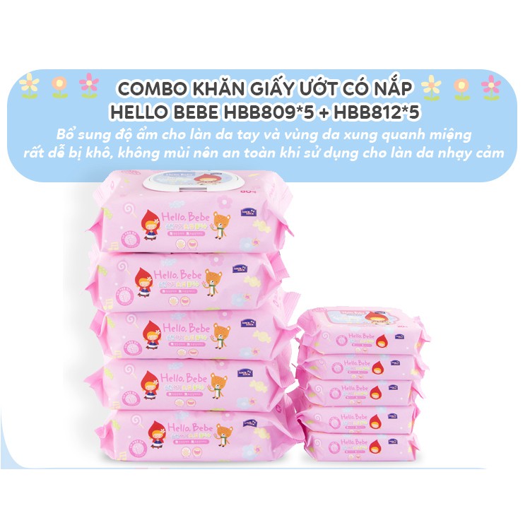 Khăn Giấy Ướt Lock&Lock Hello Bebe HBB812 20 tờ HBB809 80 tờ [15x20CM]