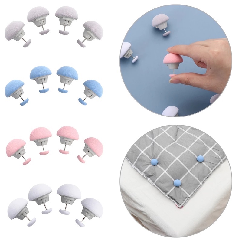 Set 4 Kẹp Giữ Cố Định Chăn Ga Trải Giường Chống Trượt Hình Nấm Độc Đáo - Hình Ảnh Thực Tế