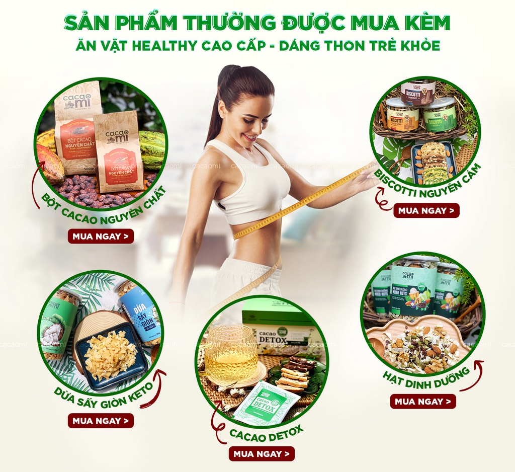 Mô tả Bột cacao 100% nguyên chất không đường Thức uống sô cô la chuẩn ăn kiêng Keto CACAOMI Original 80g - 4
