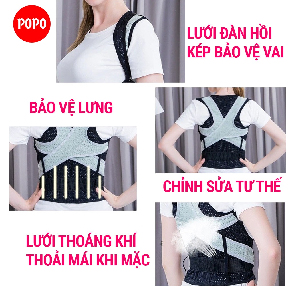 Đai chống gù lưng dành cho nam và nữ, điều chỉnh tư thế hiệu quả giúp massage thư giãn SPORTY