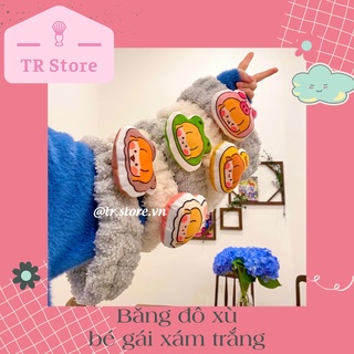 Băng đô xù bé gái xám trắng phụ kiện cài tóc