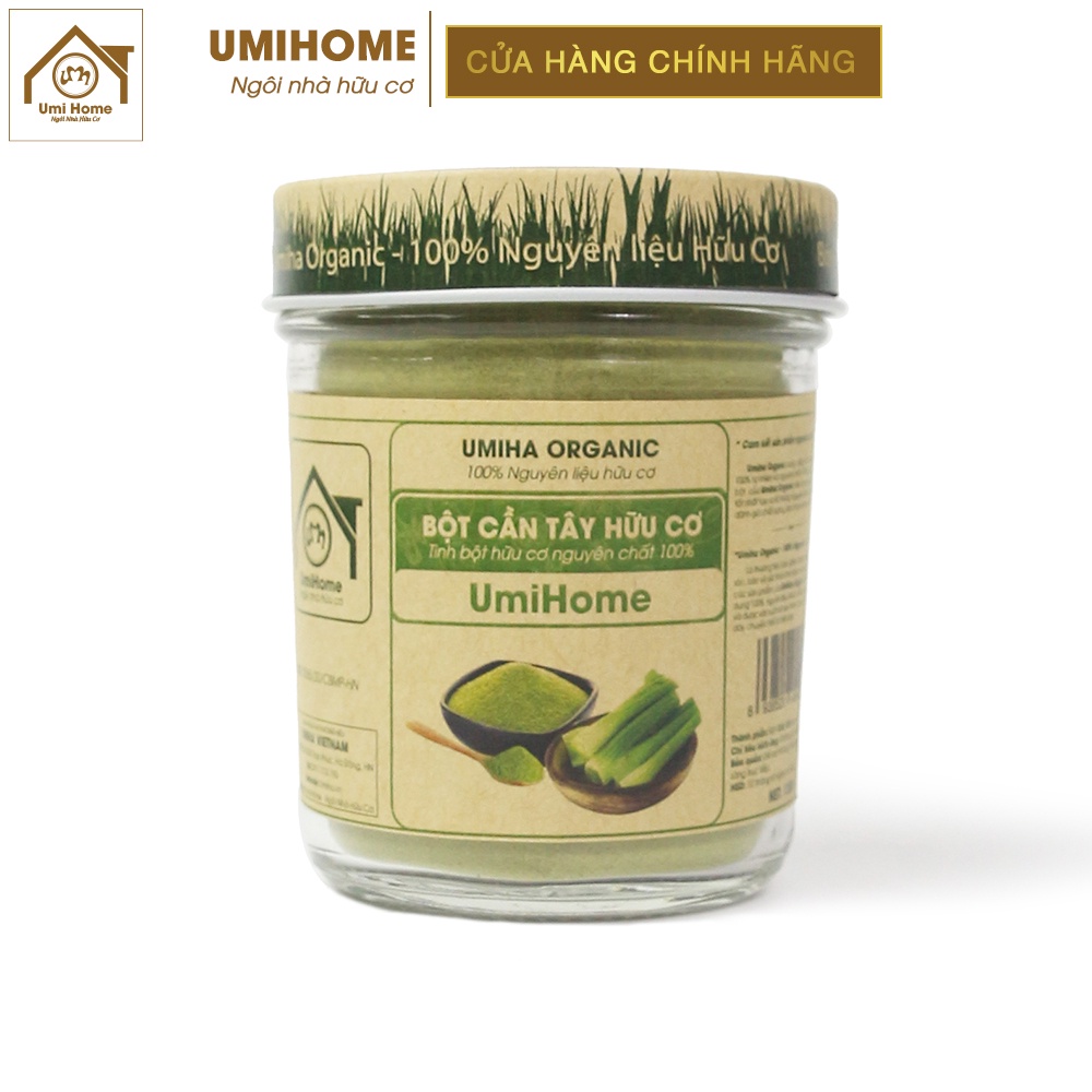 Ảnh Bột Cần Tây nguyên chất hữu cơ UMIHOME 135g - Dùng để uống và đắp mặt nạ dưỡng trắng da hiệu quả 2