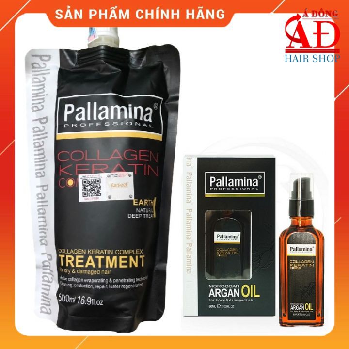 TÚI HẤP DẦU PALLAMINA 500ml + TINH DẦU 60ml PHỤC HỒI MỀM MƯỢT CHỐNG XƠ RỐI TÓC